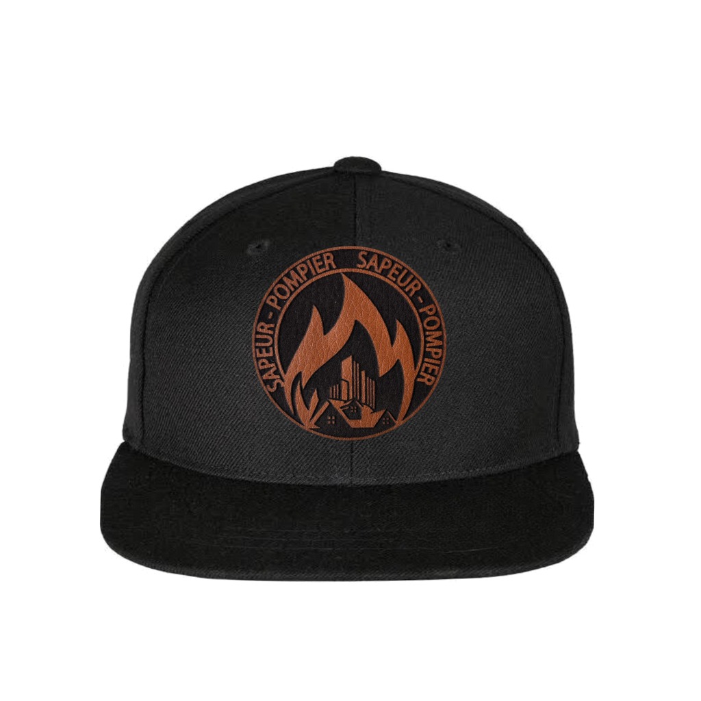 Snapback Sapeur-Pompier avec patch en cuir: 2 logos au choix
