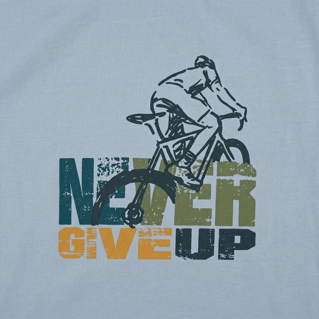 T-Shirt "Never Give UP" LOVE VELO premium – en coton BIO 2